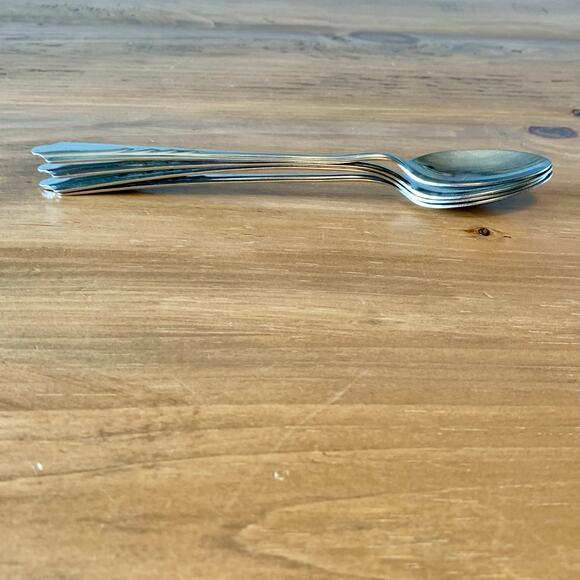 Ekco USA Stainless Steel Iced Tea Spoons Chevron Pattern Handle Set of 4 Vtg - Picture 12 of 13